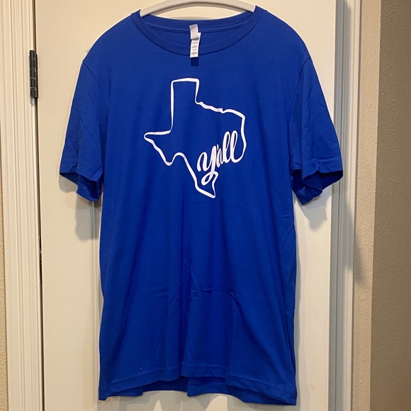 Blue Texas Y'all T-Shirt - Picture 1 of 1